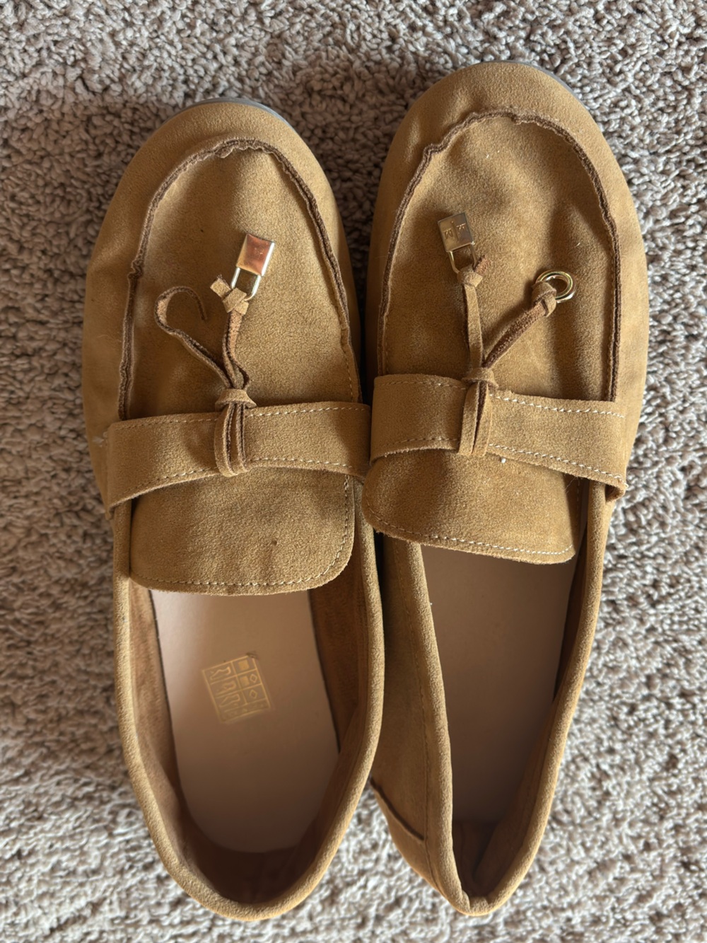 Women's Suede feel  Tassel Loafers in Camel Brown